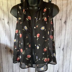 Women’s Flowy Button Up Sleeveless Top Wet Seal Size XS